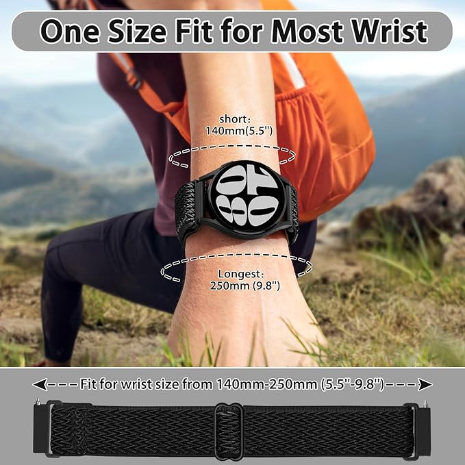 TumpCez Quick Release Watch Band - Choice of Width -18mm 19mm 20mm 22mm 24mm Watch Bands, Solo Loop Adjustable Elastic Nylon Watch Straps Replacement Wristband for Men Women