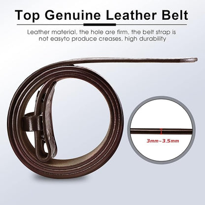 HJones Western Belts for Men without Buckle,Cowboy Belt Buckles for Men,1.5" Wide Genuine Leather Belt No Buckle