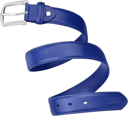Falari Men Genuine Leather Casual Dress Belt With Single Prong Buckle, Classic Style Belt