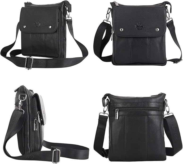 Genuine Leather Messenger Bag, Sling Bag Crossbody Shoulder Bags for Travel Work Business