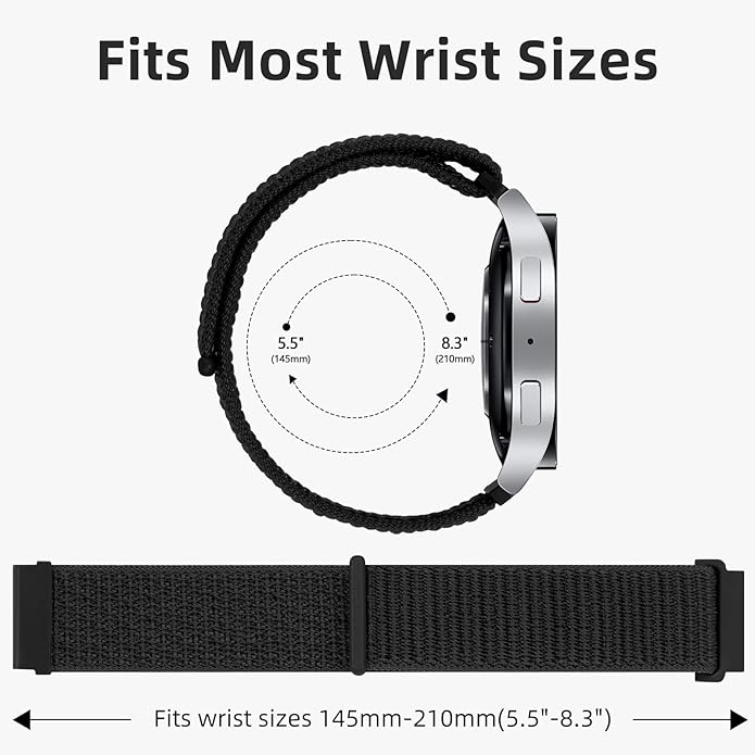 DaQin 22mm 20mm 18mm Quick Release Watch Band Compatible with Garmin Venu 3 2/Forerunner 255 265 955/Vivoactive 5 6 4 3, Nylon Watch Straps Adjustable Sport Replacement for Samsung Galaxy Watch 7 6 5 4/3 45mm/Galaxy Watch 46mm Men Women, 3 Packs