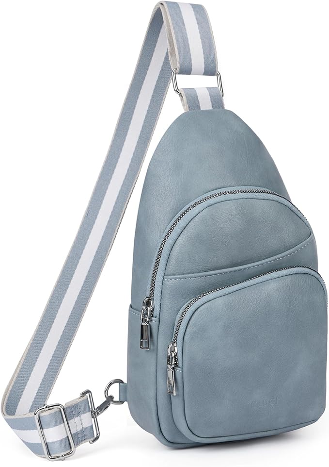 CLUCI Small Sling Bag for Women, Vegan Leather Fanny Pack Crossbody Bags for Women, Chest Bag With Guitar Strap