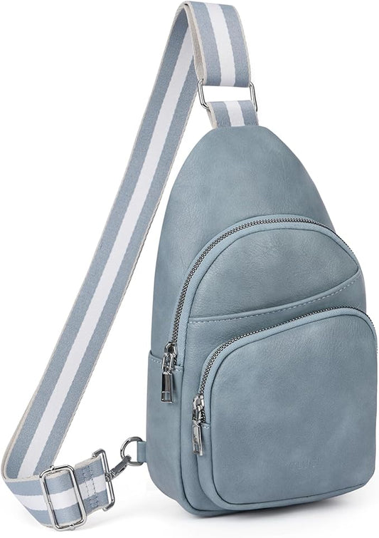 CLUCI Small Sling Bag for Women, Vegan Leather Fanny Pack Crossbody Bags for Women, Chest Bag With Guitar Strap
