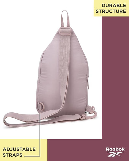 Reebok Unisex Crossbody Sling Bags – Compact Convertible Strap Cross Body Bag Travel Sling Bag - Gym & Travel Essential, Thea II Latte
