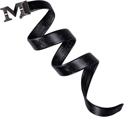 Dubulle Designer Mens Belts, Sliding Automatic Buckle Ratchet Dress Belt TOP Genuine Leather Strap Gifts