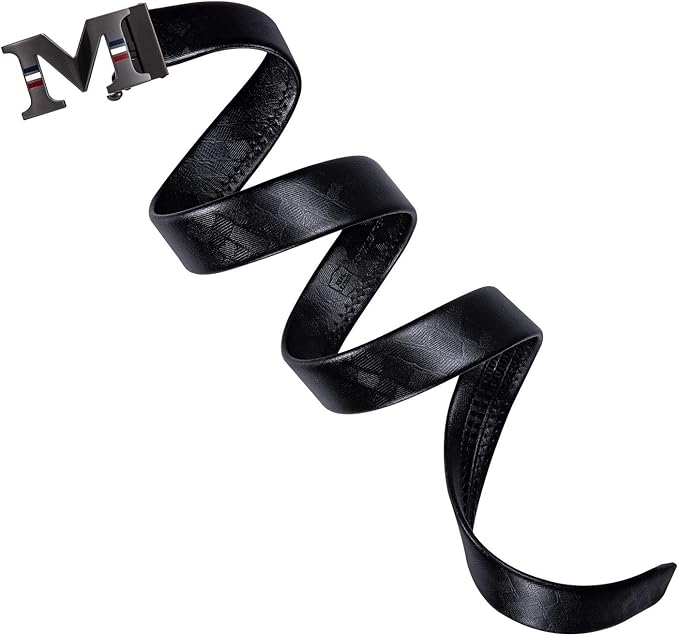 Barry.Wang Mens Belts Leather Ratchet Automatic Buckle Slide Click 1 3/8" Designer Dress Fashion Classic Casual Work Business