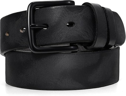 Men's Leather Belt Full Grain Leather Belts for Men Handmade Real Solid Top-Grain Leather Heavy-Duty Work Belt Gifts