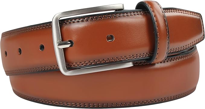 KM Legend Mens Leather Dress Belt for Work Business and Casual