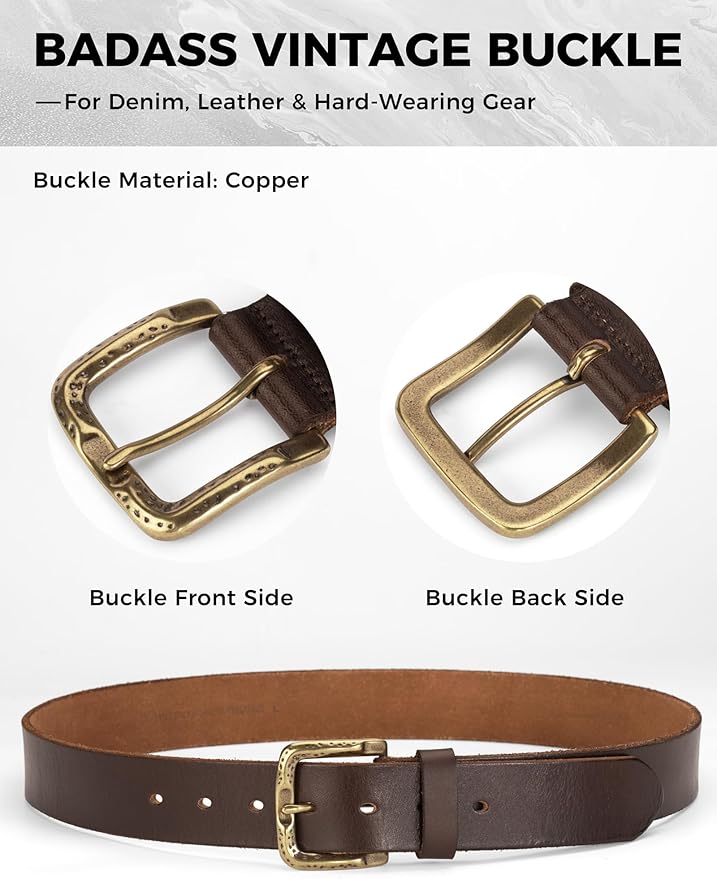 Thicken Full Grain Leather Mens Belt Heavy Duty Mens Work Belt Mens Belt High Hardness Buckle Packed In Gift Box