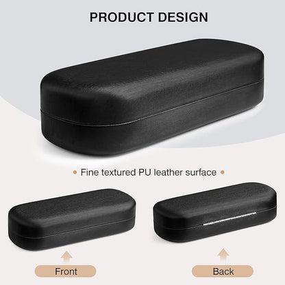 Marvolia Glasses Case Large Hard Shell Eyeglasses Case PU Leather Protective Case for Sunglasses Eyeglasses
