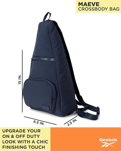 Reebok Unisex Crossbody Sling Bags – Compact Convertible Strap Cross Body Bag Travel Sling Bag - Gym & Travel Essential, Maeve Eastcoast Blue