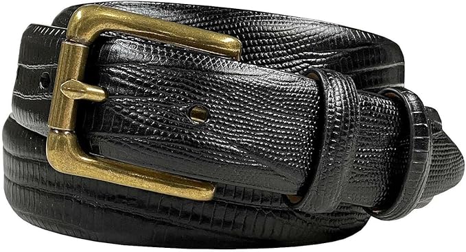 Adam Gold Men's Genuine Full-Grain Cowhide Leather Dress Belt 1-1/8"(30mm) Wide Polished Buckle