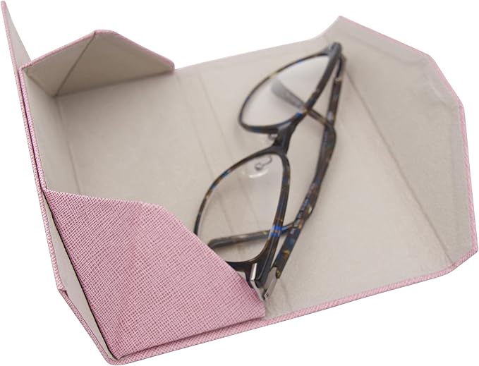 Real Sic Glasses Case for Men and Women - Magnetic Folding Hard Shell Sunglass Holder - Inspired by Solid Color