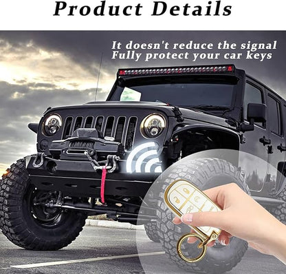 for Jeep Key Fob Cover Keychain Soft Full Protection Key Case Shell, Car Accessories for Man,Girls, Women, Compatible with Jeep Smart Key 3 4 5 Buttons Protector(White)