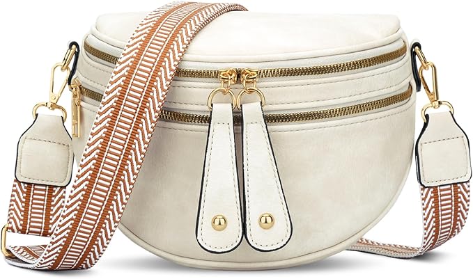 KKXIU Crossbody Sling Bag for Women Trendy Fanny Pack Vegan Leather Chest Bag | Trendy