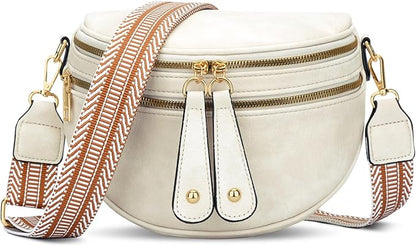 KKXIU Crossbody Sling Bag for Women Trendy Fanny Pack Vegan Leather Chest Bag | Trendy