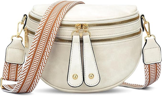 KKXIU Crossbody Sling Bag for Women Trendy Fanny Pack Vegan Leather Chest Bag | Trendy