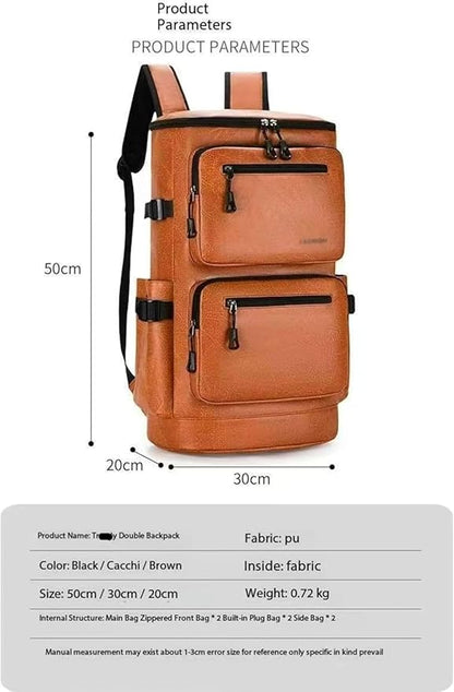 Travel Backpack For Business,Portable Travel Backpack,Lightweight Large Compartment Backpack, School Weekend Day Bag (Brown,Large)