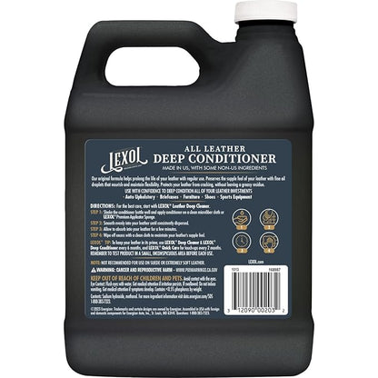 Leather Conditioner by Lexol, Use on Furniture, Car Interiors, Shoes, Handbags, Accessories, 33.8 Fl Oz Each