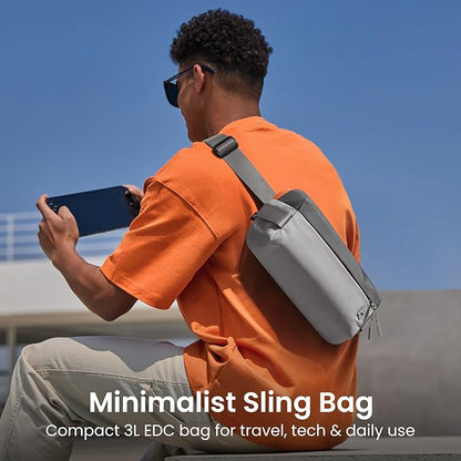 tomtoc Compact EDC Sling Bag 3L-10L, Minimalist Crossbody Bag Chest Shoulder Pack for Men Women, X-pac/Recycled Polyester