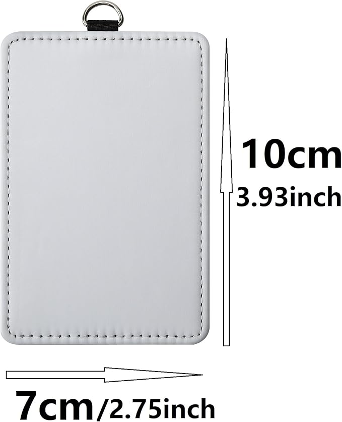 30 Pack Sublimation Blanks Bulk Pu Leather ID Badge Holder Heat Transfer Print Vertical ID Card Holders for Badges Buddy Waterproof Name Tag Holders Blank for Coach Office Employees Students