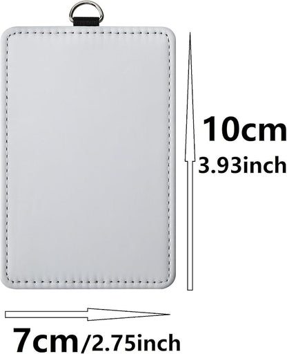 30 Pack Sublimation Blanks Bulk Pu Leather ID Badge Holder Heat Transfer Print Vertical ID Card Holders for Badges Buddy Waterproof Name Tag Holders Blank for Coach Office Employees Students