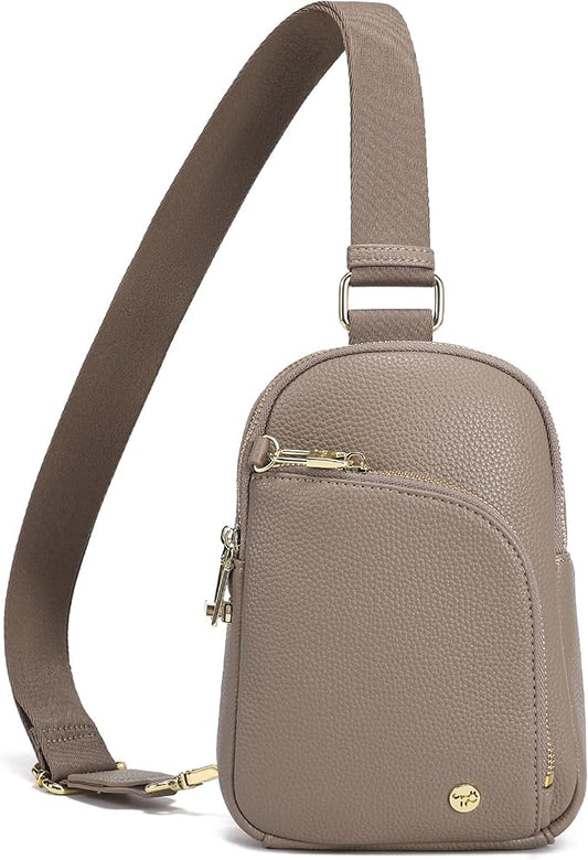 INICAT RFID Blocking Sling Bag, Anti Theft Crossbody Bag for Women, Travel Fanny Pack Style Purse, Vegan Leather