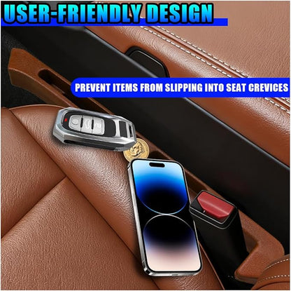 2PCS Car Seat Gap Filler Organizer, Multifunctional Car Gap Stopper Between Seat & Console Prevent Things Drop, Universal Vehicle Interior Phone Holder Accessories for SUVs Trucks (Orange)