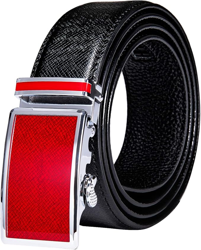 Dubulle Men's Ratchet Belt Gold/Black/Red/Green/Blue/White Automatic Buckle Business Casual Belt Gift - Adjustable Fit