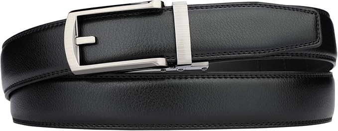 HIMI Men's Comfort Genuine Leather Ratchet Dress Belt with Automatic Click Buckle