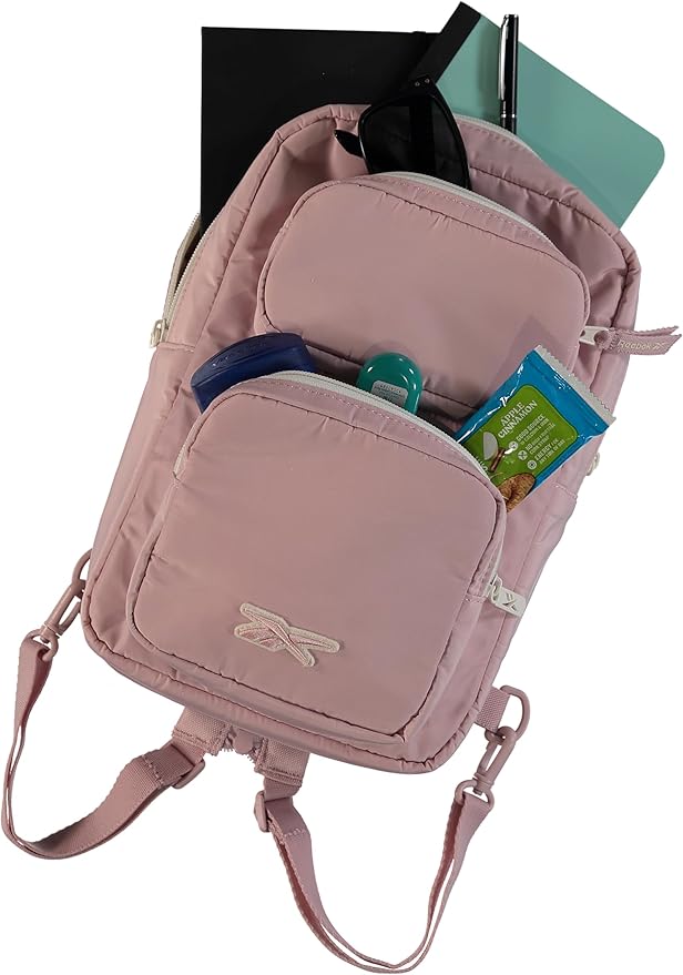 Reebok Unisex Crossbody Sling Bags – Compact Convertible Strap Cross Body Bag Travel Sling Bag - Gym & Travel Essential, Mikayla Ashen Lilac