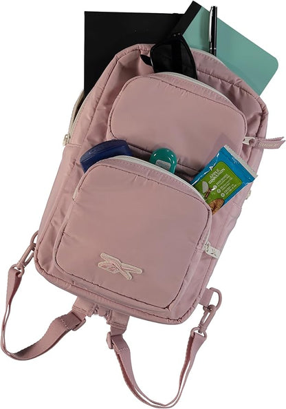 Reebok Unisex Crossbody Sling Bags – Compact Convertible Strap Cross Body Bag Travel Sling Bag - Gym & Travel Essential, Mikayla Ashen Lilac