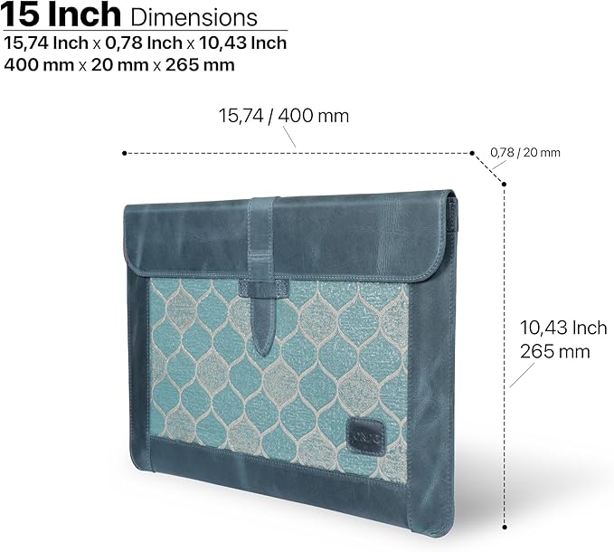 LONDO Lederhülle Kompatibel mit MacBook Pro 16 & MacBook Pro 15 Zoll (M5, M4, M3, M2, M1, Pro, Max), Premium Top-Grain Echtleder Laptoptasche, Blue Modelle 2020 bis 2026