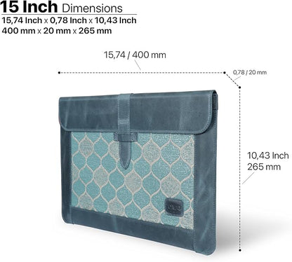 LONDO Lederhülle Kompatibel mit MacBook Pro 16 & MacBook Pro 15 Zoll (M5, M4, M3, M2, M1, Pro, Max), Premium Top-Grain Echtleder Laptoptasche, Blue Modelle 2020 bis 2026