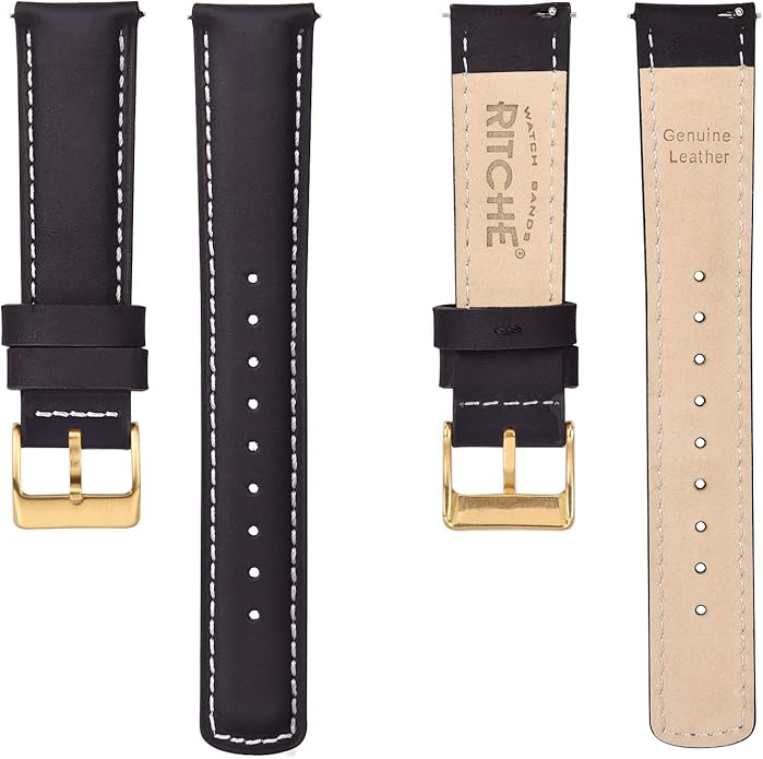 Ritche Christmas Gift Quick Release Leather Watch Bands Genuine Watch Straps for Men Women Top Grain Leather Watch Strap, White Elephant Gifts, Stocking Stuffers for Men, Father's Day gifts