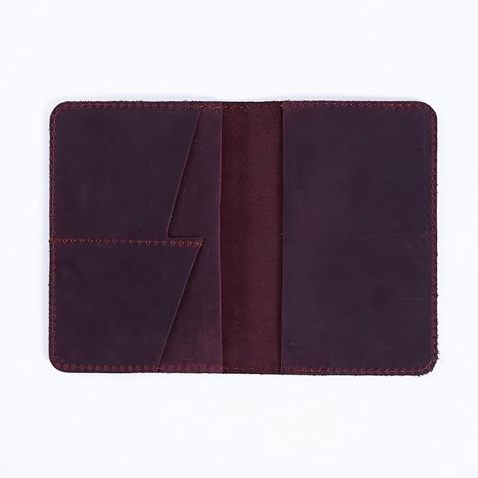 INCARNE Leather Passport Holder for Travel - Passport Case - Passport Wallet for Men - Passport Cover for Women Sleeve Protector - Travel Essentials Vacation Luggage Travel Gifts - Vintage Burgundy