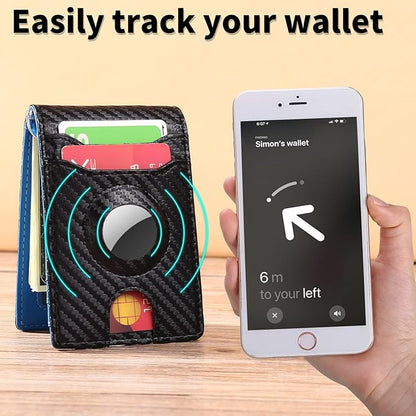 Wallets for Men Slim Leather Money Clip Mens - RFID Blocking Front Pocket Bifold Wallet Credit Card Holde