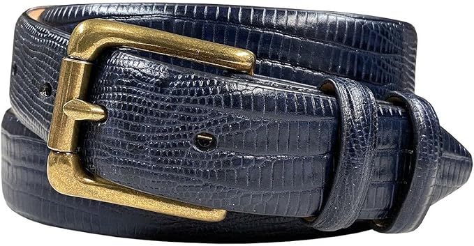 Adam Gold Men's Genuine Full-Grain Cowhide Leather Dress Belt 1-1/8"(30mm) Wide Polished Buckle