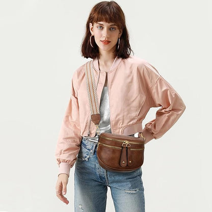 KKXIU Crossbody Sling Bag for Women Trendy Fanny Pack Vegan Leather Chest Bag | Trendy