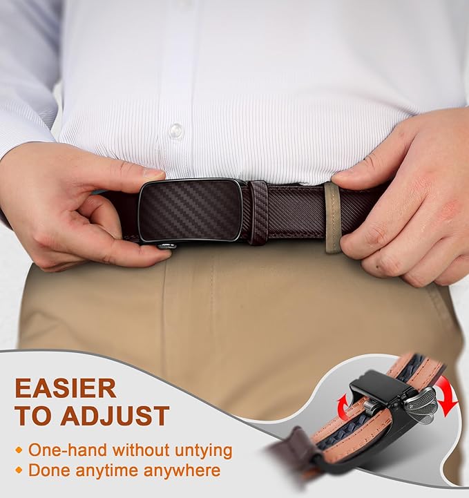 BULLIANT Men's Ratchet Belt Nontrimmable-Click Belt Adjustable for Men Gift Lightweight 1 3/8"