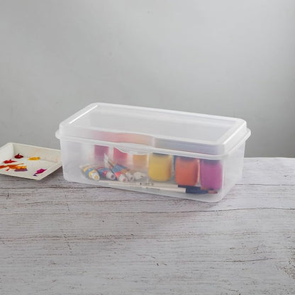 Sterilite 18-Pack FlipTop Stackable Rectangular Storage Bin with Hinging Lid, Clear