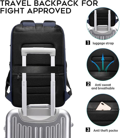 BANGE Business Laptop Smart backpack Can Hold 15.6 Inch Laptop Commute Backpack Carry on bag for men and women (Blue)
