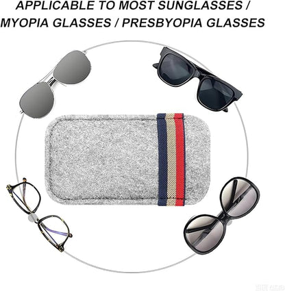 Car Visor Sunglasses Bag, Soft Felt Vehicle Sun Visor Storage Organizer for Card Pen Invoice, Scratch-Resistant Auto Interior Eyeglasses Holder Bag, Universal for Vehicles (Light Gray)