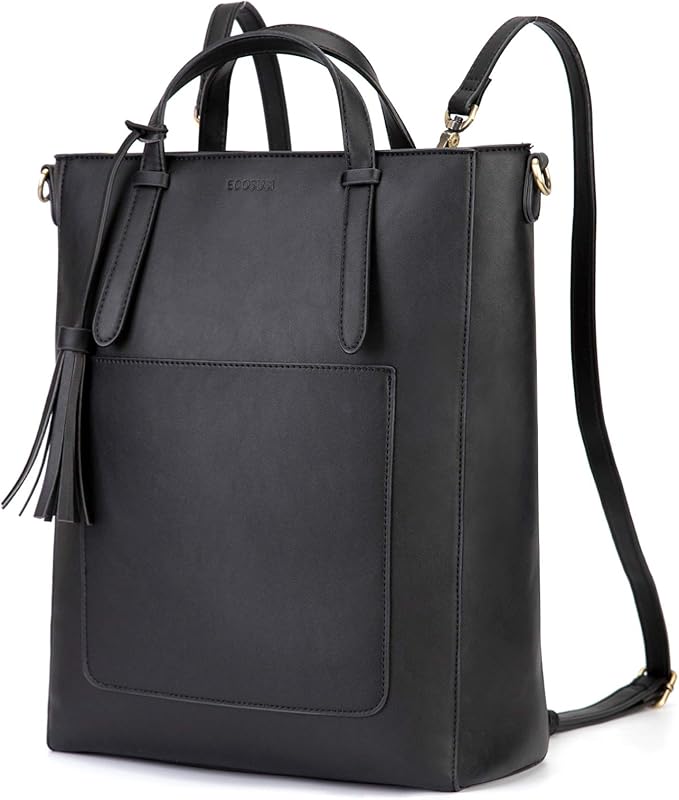 ECOSUSI Tote Bag Convertible Backpack for Women Vegan Leather Handbag Multifuction Shoulder Bag