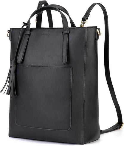ECOSUSI Tote Bag Convertible Backpack for Women Vegan Leather Handbag Multifuction Shoulder Bag