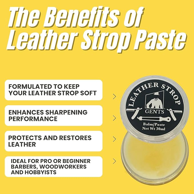 G.B.S Leather Strop 30ml Conditioning Paste Professional Hone and Sharpen your Shaving Razor, blade, knives, cutlery and tools- Leather Balm (Pack of 5)