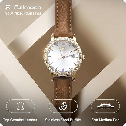 Fullmosa Watch Band, Quick Release Leather Watch Strap for Men Women, Replacement Bands Width 12mm 14mm 16mm 18mm 19mm 20mm 21mm 22mm 24mm