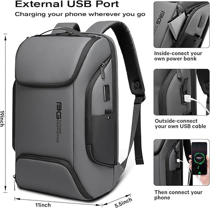 BANGE Business Laptop Smart backpack Can Hold 15.6 Inch Laptop Commute Backpack Carry on bag for men and women (Grey)