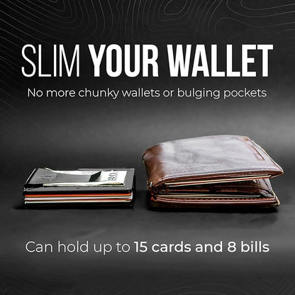 Mountain Voyage Co Minimalist Wallet for Men & Women - Slim RFID Wallet, Scratch Resistant, Credit Card Holder & Money Clip, Easily Removable Money & Cards, (Matte Grey)
