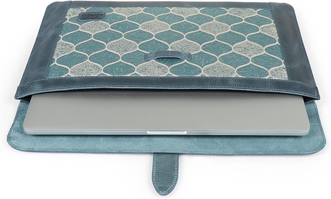 LONDO Lederhülle Kompatibel mit MacBook Pro 16 & MacBook Pro 15 Zoll (M5, M4, M3, M2, M1, Pro, Max), Premium Top-Grain Echtleder Laptoptasche, Blue Modelle 2020 bis 2026